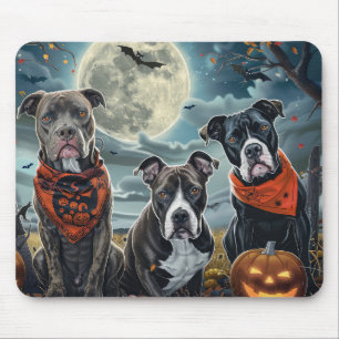 Pitbull Halloween Spooky Muismat