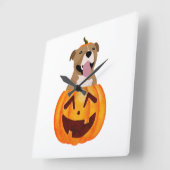 Pitbull Halloween   Vierkante Klok (Hoek)
