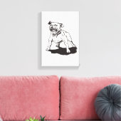 Pitbull Hand Painted by Mark Elsen Canvas Afdruk (Insitu (Woonkamer))