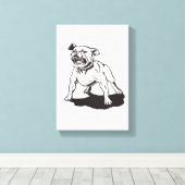 Pitbull Hand Painted by Mark Elsen Canvas Afdruk (Insitu (Houten vloer))