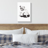Pitbull Hand Painted by Mark Elsen Canvas Afdruk (Insitu (Slaapkamer))
