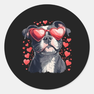 Pitbull Heart Gles Schattigee Pittie Valentijnsdag Ronde Sticker