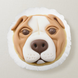Pitbull Hond 3D Geïnspireerd Rond Kussen