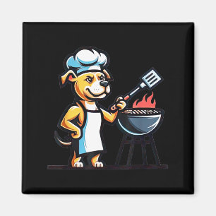 Pitbull-hond doet barbecue hondenliefhebber grappi magneet