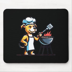 Pitbull-hond doet barbecue hondenliefhebber grappi muismat