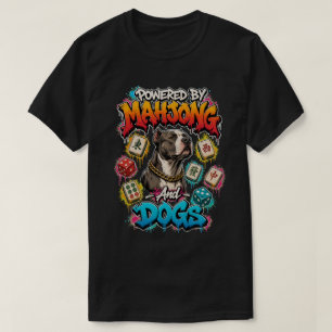 Pitbull-hond en Mahjong-tegels Street Art T-shirt