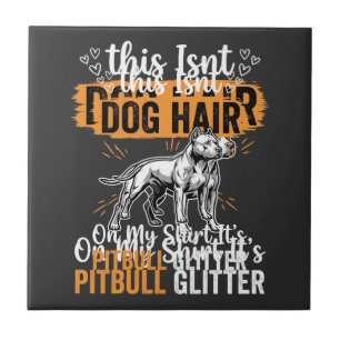 Pitbull-hond Haar Glitter Grappige Hond Tegeltje