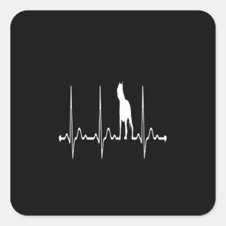 Pitbull hond hartslag vierkante sticker
