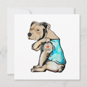 Pitbull-hond Ik hou van papa-tatoeage Grappige fam Save The Date