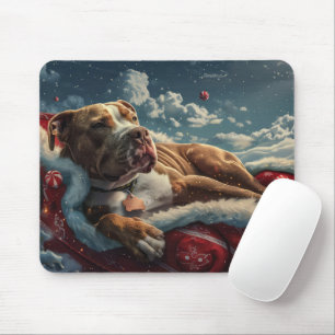 Pitbull Hond Kerst Feestelijk Muismat