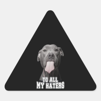 Pitbull-hond naar al mijn haten driehoek sticker