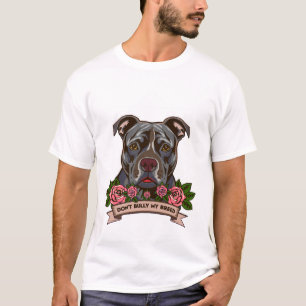 Pitbull Hond Papa Geen Pesten Van Mijn Ras Redding T-shirt