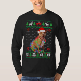 Pitbull Hond Uglyer Kerstmis Puppy Hond T-shirt
