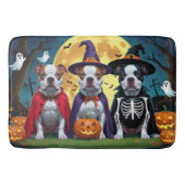 Pitbull Honden Pompoen Halloween Grappig Badmat (Voorkant)