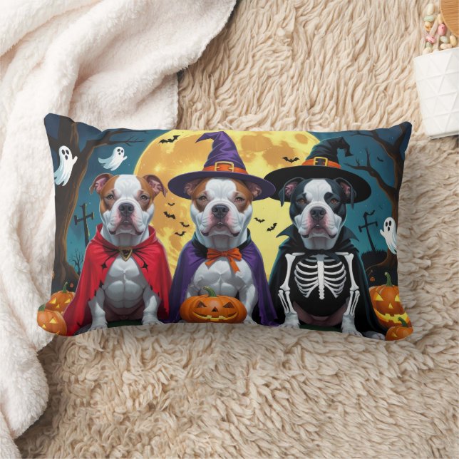 Pitbull Honden Pompoen Halloween Grappig Kussen (Deken)