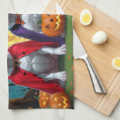 Pitbull Honden Pompoen Halloween Grappig Theedoek (Quarter Fold)