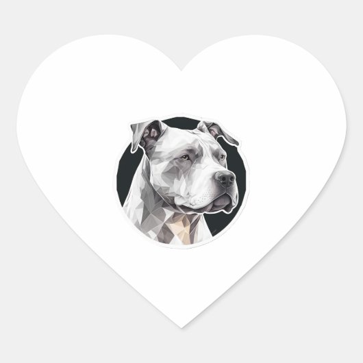 Pitbull hondengezicht hart sticker (Voorkant)