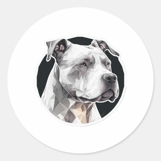 Pitbull hondengezicht ronde sticker (Voorkant)