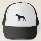 Pitbull Hondenras Silhouette Black Waterverf Trucker Pet (Voorkant)
