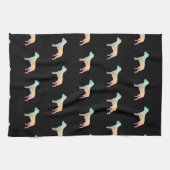 Pitbull Hondenras Silhouette Geometric Pastel Theedoek (Horizontaal)