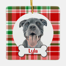 Pitbull-hondornament, blauwe Staffy-ornament Keramisch Ornament