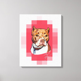 Pitbull... Huisdier Portretten Canvas Afdruk