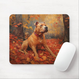 Pitbull in de herfst laat Herfst inspireren Muismat