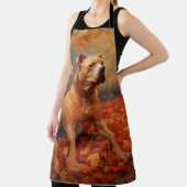 Pitbull in de herfst laat Herfst inspireren Schort (Insitu)