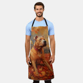 Pitbull in de herfst laat Herfst inspireren Schort (Gedragen)