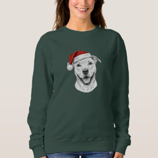 Pitbull Kerst Sweatshirt – Schattige Kerstman Pitb