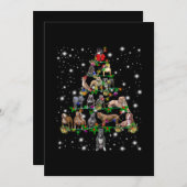 Pitbull-kerstboom met vlieglicht bedankkaart (Voorkant / Achterkant)