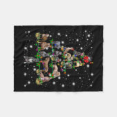 Pitbull-kerstboom met vlieglicht fleece deken (Voorkant (Horizontaal))