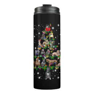 Pitbull-kerstboom met vlieglicht thermosbeker