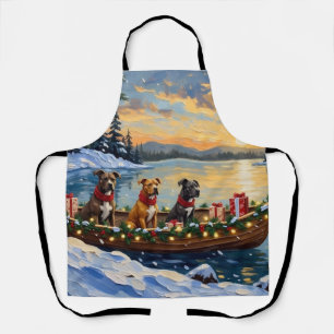 Pitbull Kerstboot Vakantie Schort