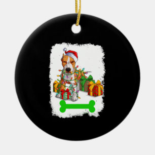 PitBull kerstdecoraties Pajama Santa Hat Keramisch Ornament
