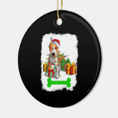 PitBull kerstdecoraties Pajama Santa Hat Keramisch Ornament (Links)