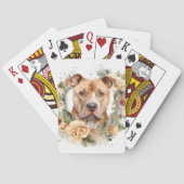 Pitbull Kerstkrans Feestelijke Pup Pokerkaarten (Achterkant)