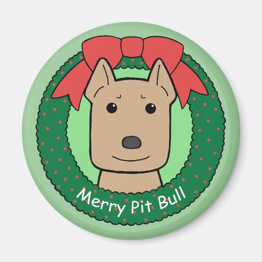 Pitbull Kerstmis Magneet (Voorkant)