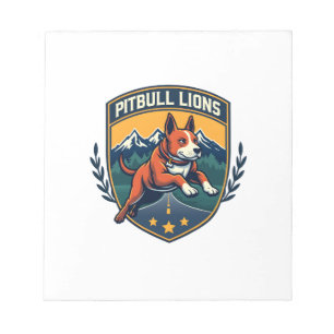 Pitbull Leeuwen Vintage Mascotte Sport Badge Vecto Notitieblok