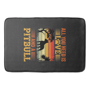 Pitbull Liefde Retro Zonsondergang Hond Badmat