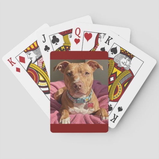 Pitbull liefhebber speelkaarten- pokerkaarten (Achterkant)
