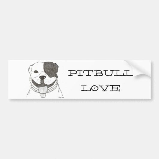 Pitbull Love Bumpersticker (Voorkant)