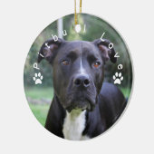 Pitbull Love Custom Afbeelding Keramisch Ornament (Links)