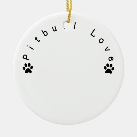 Pitbull Love Custom Afbeelding Keramisch Ornament (Voorkant)
