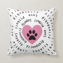 Pitbull Love Friendship Loyalty Swirl Kussen