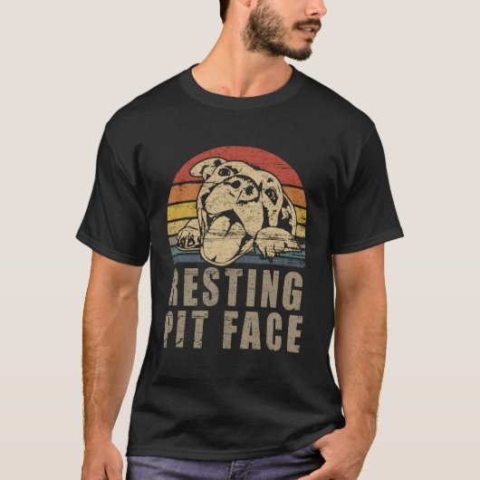Pitbull Love I Love My Pit Resting Pit Face T-shirt (Voorkant)