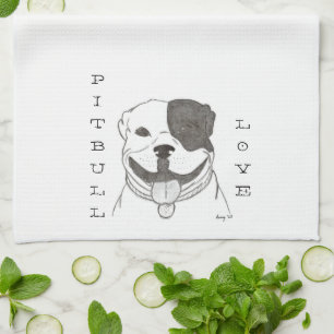 Pitbull Love Kitchen Towel Theedoek