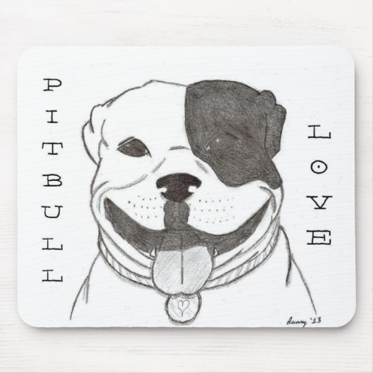 Pitbull Love Mousepad Muismat (Voorkant)
