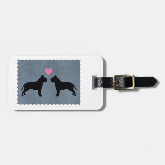 Pitbull Love Silhouette Bagagelabel (Voorkant horizontaal)