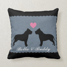 Pitbull Love Silhouette Kussen